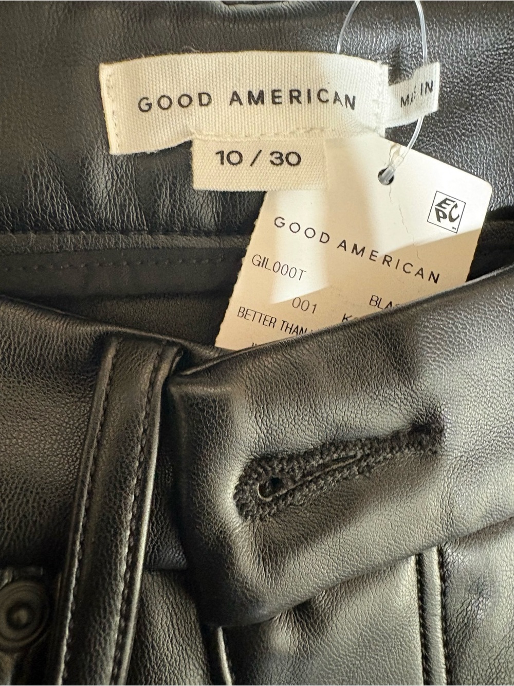 Good American “Good Icon” Faux Leather Pants Straight Leg - Picture 6 of 6